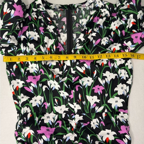 VERONICA BEARD Janis Ruched Floral-Print Dress Size 0. - Picture 15 of 16
